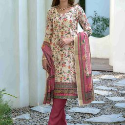 MOJILAA Women Floral Printed Regular Pure Cotton Kurta with Trousers & With Dupatta-image-82