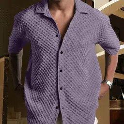 SAMRIZ Standard Self Design Spread Collar Shirt-picture-1