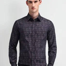 Arrow Men Manhattan Spread Collar Geometric Printed Cotton Slim Fit Formal Shirt-picture-31