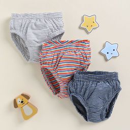 Redden Pack of 3 Kids Striped Cotton Briefs-image-48