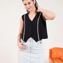 Vibesbydeebaco V-Neck Sleeveless Waistcoat-picture-24