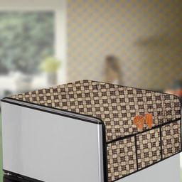 The Furnishing Tree Brown Printed Fridge Top Cover-image-94