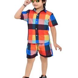 BAESD Boys Checked Shirt with Shorts-image-10