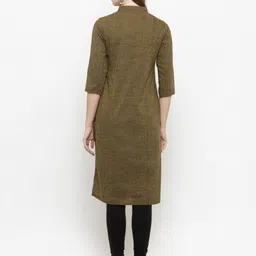 Enchanted Drapes Mandarin Collar Pure Cotton Striaght Kurta-picture-20