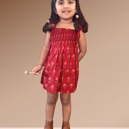 Mamma's Bear Floral Print Fit & Flare Dress-image-92
