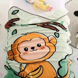 Butterthief Green & Brown Cartoon Characters AC Room 210 GSM Single Bed Blanket-image-52