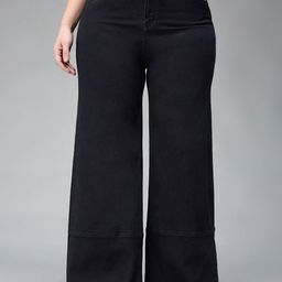 Miss Chase A+ Women Wide Leg High-Rise Heavy Fade Stretchable Jeans-image-100