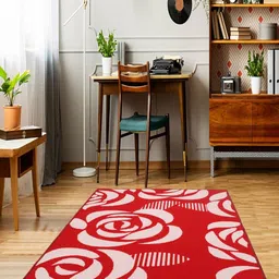 MODEFE Red Floral Anti-Skid Nylon Carpet-image-51