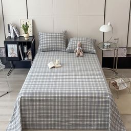 JC HOME Black Geometric Printed 220 TC Pure Cotton Single Bedsheet Set 2.3 m x 1.6 m-image-53