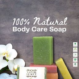 NATURE LEAGUE Set Of 6 Turmeric & Sandalwood Deep Cleansing Soap-100g Each-55