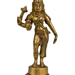 Exotic India Gold-Toned Ardhanarishvara Religious Idol Showpiece-picture-27