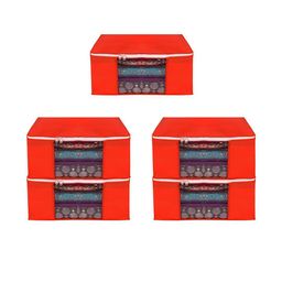 AMAK INC Red Fabric Multi-Utility Wardrobe Organisers-picture-14