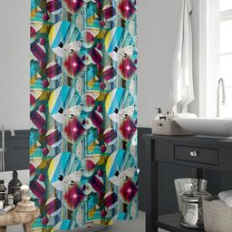 ArtzFolio Blue & White Geometric Printed Waterproof Shower Curtains-image-97