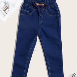 YK Boys Jogger High-Rise Light Fade Embroidered Jeans-44