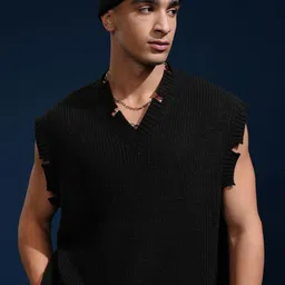 HIGHLANDER Men Cable Knit Sweater Vest-image-11