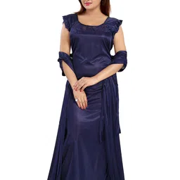 Noty Women Sleeveless Round Neck Maxi Nightdress-image-21