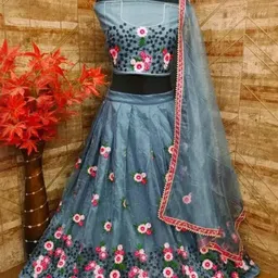 F Plus Fashion Green Net Lehenga Choli-picture-29