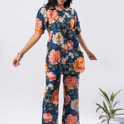 Moda Rapido Printed Short Sleeves Pure Cotton Shirt With Trouser-image-43