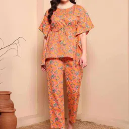 Harts And Darts Floral Printed Cotton Tunic & Trousers Co-Ord Set-picture-20