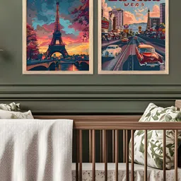 Kotart Brown, Orange & Purple 2 Pieces Wooden Wall Arts-picture-22