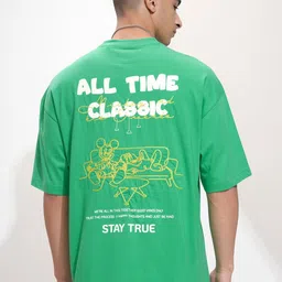 HIGHLANDER Men Typography Printed Round Neck Cotton Oversized Tshirt-picture-21