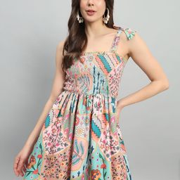The Dry State Floral Print Crepe Fit & Flare Dress-image-87