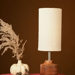 green girgit Brown Wood Cylindrical Shaped Table Lamp-picture-34