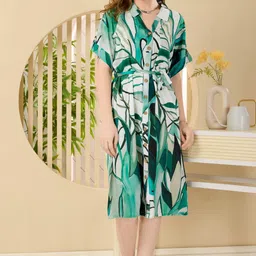 NIGHT FLOSS Print Bell Sleeve A-Line Dress-picture-56