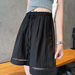 LULU & SKY Women Loose Fit Mid-Rise Lace-inset Shorts-image-32