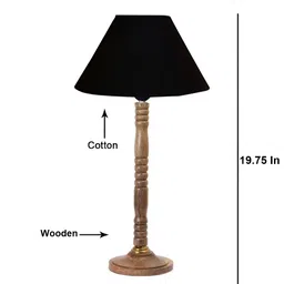 Devansh Black Wooden Frusturical Shaped Table Lamp-32