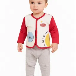 BABY LOOKS Kids-Unisex Red Wool Blend Clothing Set-image-100
