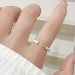 SALTY Maribel Gold-Plated Crystal Studded Enamelled Adjustable Finger Ring-image-77