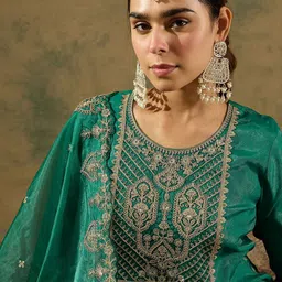 Indo Era Ethnic Motifs Embroidered Kurta With Trousers &Dupatta-28
