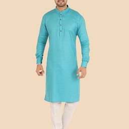 Ethniks Neu-Ron Men Textured Kurta with Pyjamas-image-85