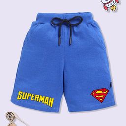 YK X Minute Mirth Boys Superman Printed Cotton Shorts-image-76