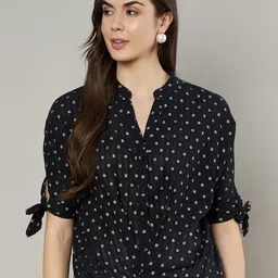 AmagyaaWomen Polka Dot Printed  Self Design  Cotton Top-image-11