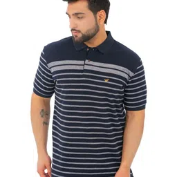 WILD COPS Men Striped Polo Collar T-shirt-image-85