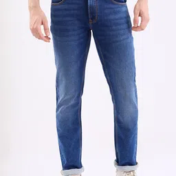 SPYKAR Men Blue Cotton Regular Fit Mid-Rise Jeans-picture-45