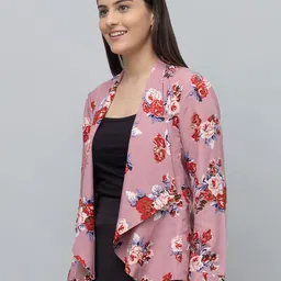 PURYS Floral Printed Open Front Shrug image 2