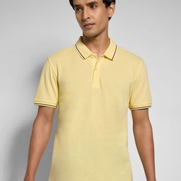 Peregrine by Pantaloons Men Solid Polo Collar Pure Cotton T-shirt-picture-29