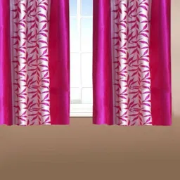 BELLA TRUE Pink 2 Pieces Floral Window Curtains-image-9