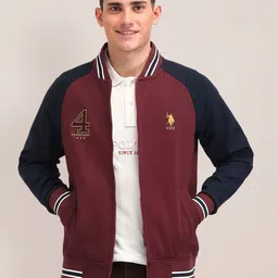 U.S. Polo Assn. Men Colourblocked Long Sleeves Mock Collar Sweatshirt-picture-6