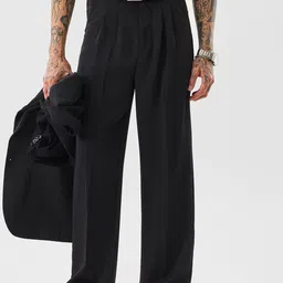 Snitch Men Black Mid-Rise Relaxed Fit Trouser-picture-37