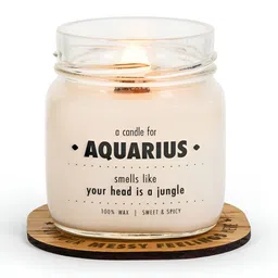Aromatic Fables White Aquarius Astrology Jar Scent Candle-image-72