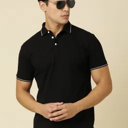 Provogue Men Dri-FIT Solid Polo Collar T-shirt-image-71