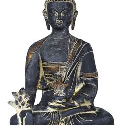 Exotic India Unisex 13" The Indomitable Bhaishajyaguru Handmade Medicine Buddha Idol-image-21