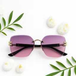 Leeway Unisex Square Sunglasses with UV Protected Lens LW-TF-2007-2-DARKPINK-1-picture-5