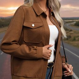 DressBerry Women Lightweight Self Design Tailored Jacket-picture-24