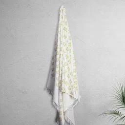 home expressions White & Yellow 2 Pieces Printed Cotton 150 GSM Towel Sets-picture-33