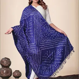 EBADAT Printed Blue Art Silk Dupatta-picture-12